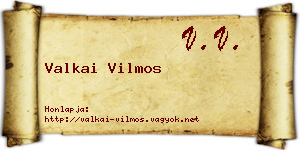 Valkai Vilmos névjegykártya